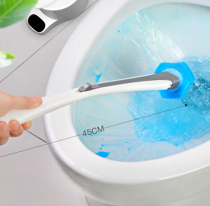 Disposable Toilet Brush with Long Handle for Deep Clean